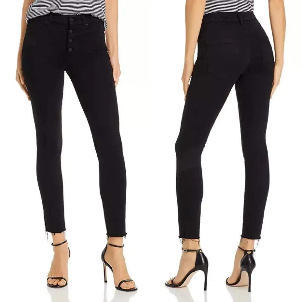 MOTHER The Pixie Ankle Fray Skinny Jeans in Not Guilty size 28